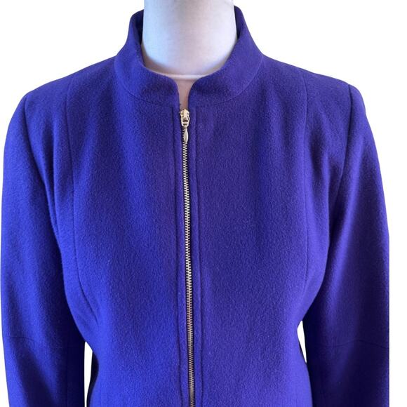 SOLO moda NWOT Wool Cashmere Blend purple Full Zip Jacket Pockets Canada 6 new - Picture 4 of 9